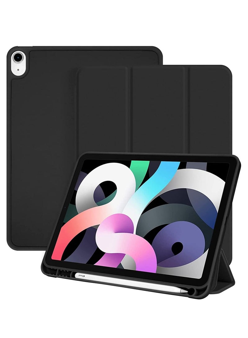 جراب iPad الجديد من الجيل العاشر 10.9 بوصة 2022 مع حامل قلم رصاص حافظة ذكية لجهاز iPad مع إيقاظ تلقائي للنوم باللون الأسود - Image 1