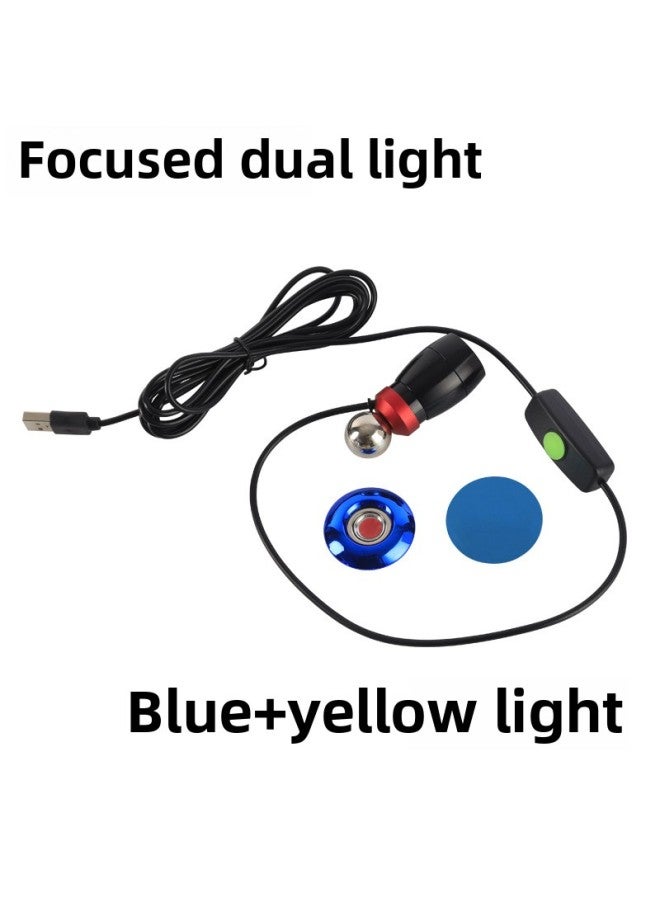 New Magnetic Fishing Light Fishing Box Lamp Head Raft Fishing Light Rod Slightly Light Zoom Dimming Night Fishing Light Blue Light Yellow Light