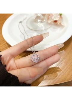 Generic South Korea Silver Titanium Steel Necklace For Girls Versatile High Sense Niche Pearl Butterfly Pendant Clavicle Chain Jewelry 