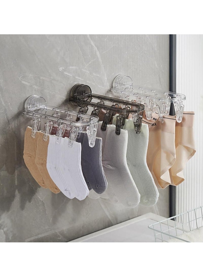 CMGTYYD Bathroom Suction Cup Drying Rack - Bra Hangers Underwear Hanger Bra Holder Suction Cup, Sock Hanger with Clips, Clothes Drying Rack for Underwear, Lingerie, Bra, Scarf - Image 4