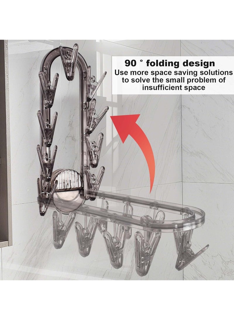 CMGTYYD Folding Sock Dryer With 9 Clothes Pegs,Hanging Drying Rack, Underwear Rack With Clips,Drying Hanger Clips For Socks,Underwear,Bras,Baby Clothes Pegs - Image 3