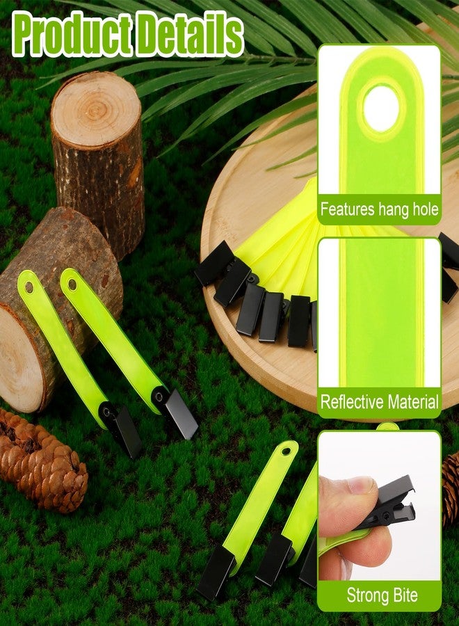XIHIRCD 24pcs Reflective Trail Markers, Trail Markers with Clips Day & Night Hunting Reflector Trail Markers Trail Marking Tacks for Outdoor Hiking Camping Hunting (Fluorescent Yellow) - Image 4