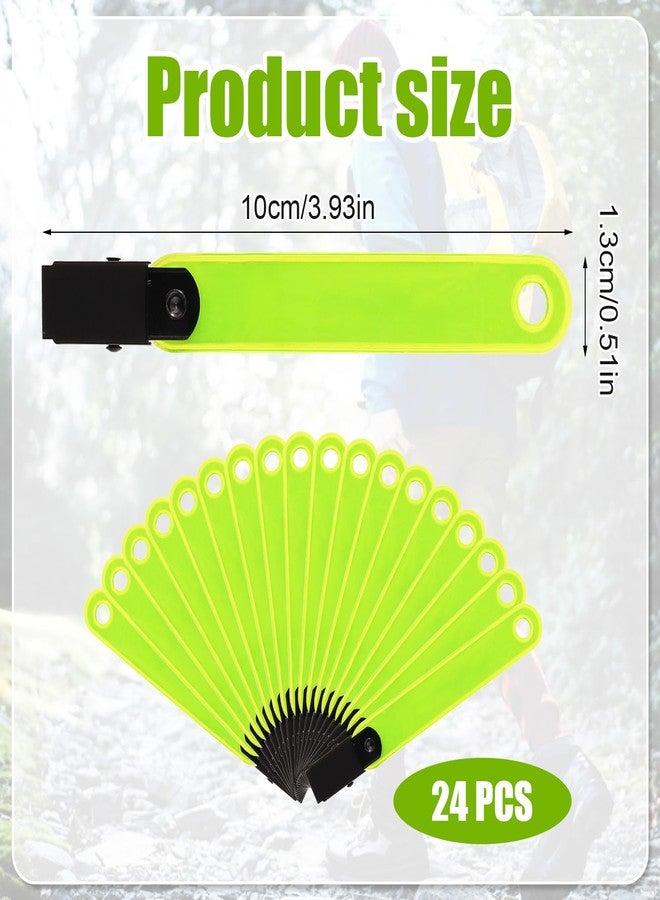 XIHIRCD 24pcs Reflective Trail Markers, Trail Markers with Clips Day & Night Hunting Reflector Trail Markers Trail Marking Tacks for Outdoor Hiking Camping Hunting (Fluorescent Yellow) - Image 2
