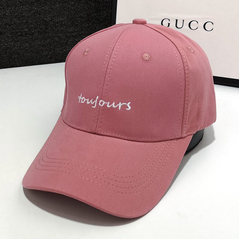 Baseball Cap Women Japanese Fresh Letter Embroidered Street UV Protection Hat - Image 1