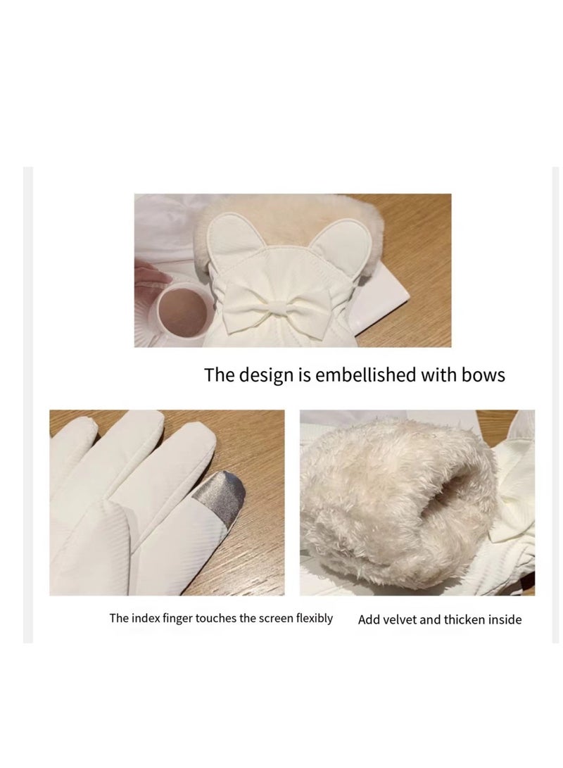 قفازات نسائية شتوية دافئة تعمل باللمس - Image 2
