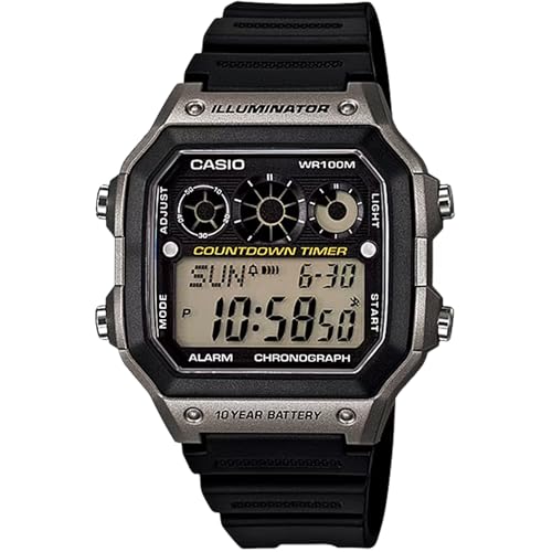 Casio AE-1300WH Series | Watches for Men | Digital Watch | Black | 1/100 SEC Stopwatch | 9 Interval Timers | LED Light | 100M WR | Multi Alarm | Calendar | World Time | 12/24 Hour Format | 10 Yr Batt - Image 1