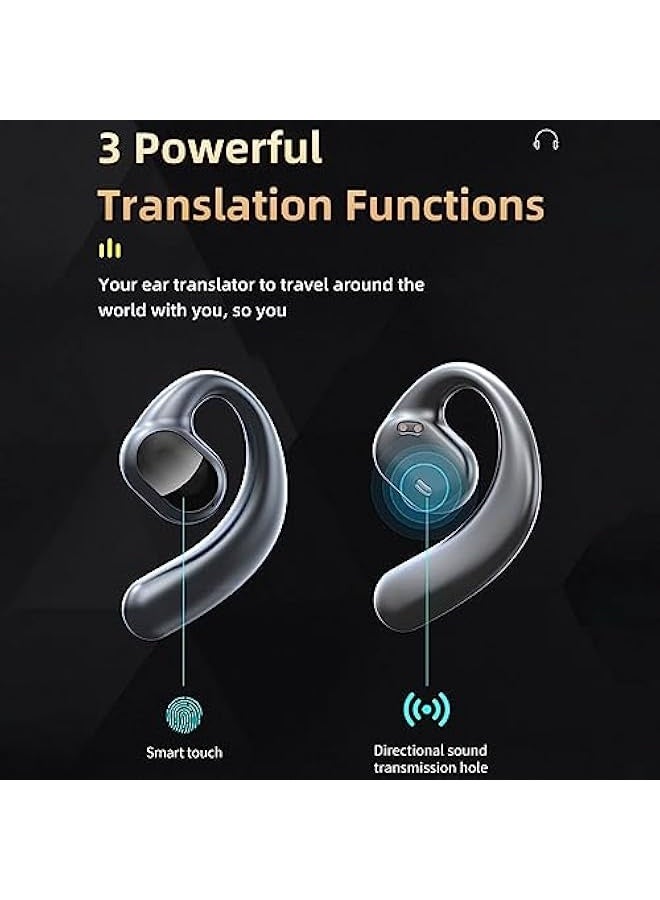 Topleo 144 Languages Translator Earbuds, Real Time Translation Headphone, Bluetooth 5.3 Wireless Translator Earphone with Noise Reduction for Travel Business Learn, Supports Calling (Black) - Image 3
