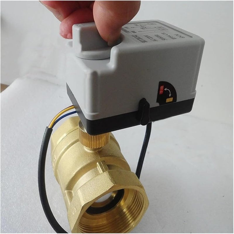 Brass Electric Ball Valve DN25 12VDC 24VDC 3 Wire 2 Control 2 Way With Manual Switch - Image 1