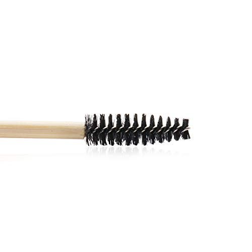 MyAoKuE-UP 100 Pack Bamboo Handle Mascara Wands Disposable Eyelash Brushes Lash Extension Tool, Black - Image 2