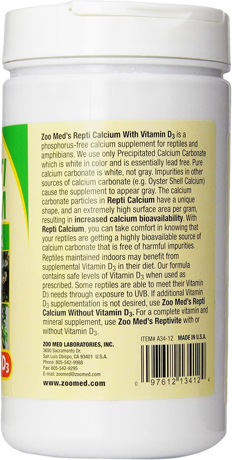 Zoo Med Reptile Calcium with Vitamin D3, 12-Ounce Powder Supplement - Image 3