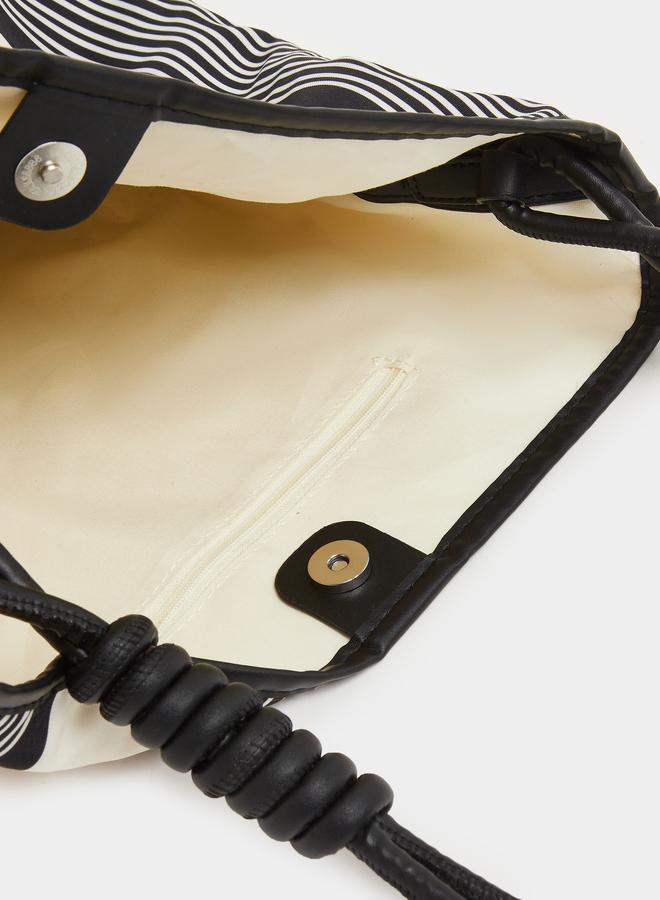 Styli Striped Tote Bag with Leather Handles - Image 5