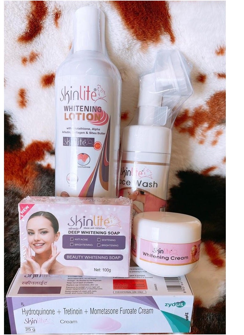 SKINLITE Skinlite Set of 5 pcs of day cream, night cream, face wash, body lotion and soap for fairness & spotless & glowing face & body.  - Image 2