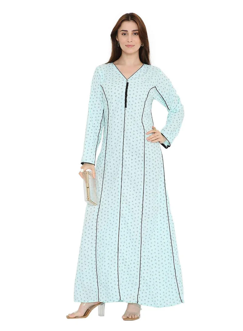 هانا آند سارا LONG TINY PRINT MODEST ARABIC KAFTAN JALABIYA DRESSES