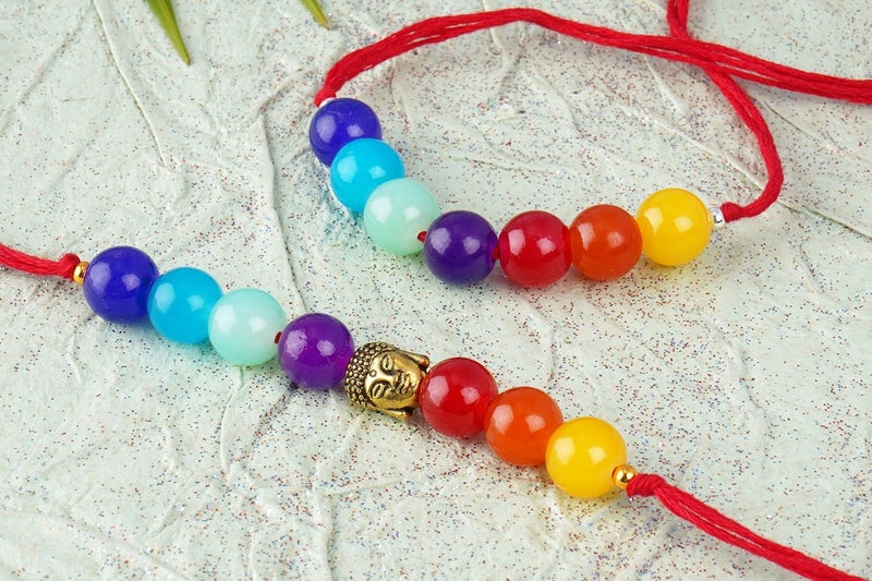 JFL JFL Mens - Jewellery for Less 7 Chakra Buddha Energetic Healing Money Magnet Rakhi Bracelet for Spiritual Connection and Protection for Brother/Bhaiya (Adjustable)  - Image 4