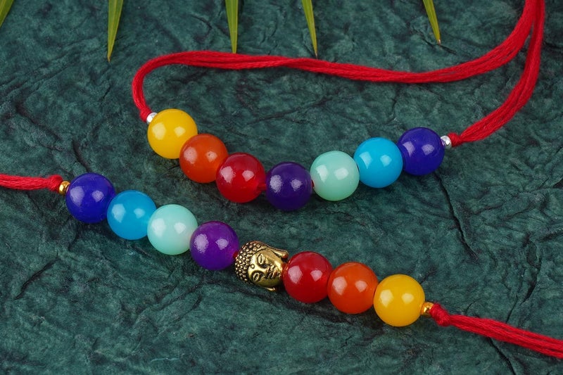 JFL JFL Mens - Jewellery for Less 7 Chakra Buddha Energetic Healing Money Magnet Rakhi Bracelet for Spiritual Connection and Protection for Brother/Bhaiya (Adjustable)  - Image 3