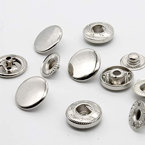 Raydodo 12 Set Leather Snap Fasteners Kit, 15mm Metal Snap Buttons Kit Press Studs with 4 Install Tools, Rivets and Snaps for Clothing, Jeans, Jackets, Bracelets, Bags (Silver) - Image 5