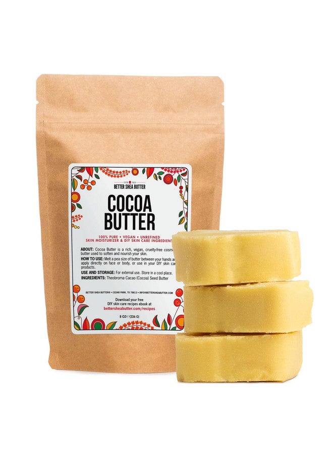 Better Shea Butter Cocoa Butter - 8 oz Block, Deeply Moisturizes Skin, Diminishes Scars, Stretch Marks, Soothes Dry Skin - Image 1