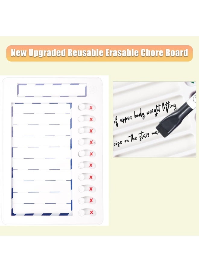 Peachjoy Magnetic Dry Erase Chore Chart for Kids Multiple Kids, Reusable to Do List Board, Habit Tracker, Checklist Board, RV Daily Routine Schedule Board Planner for Refrigerator, Wall, Desk (White) - Image 2