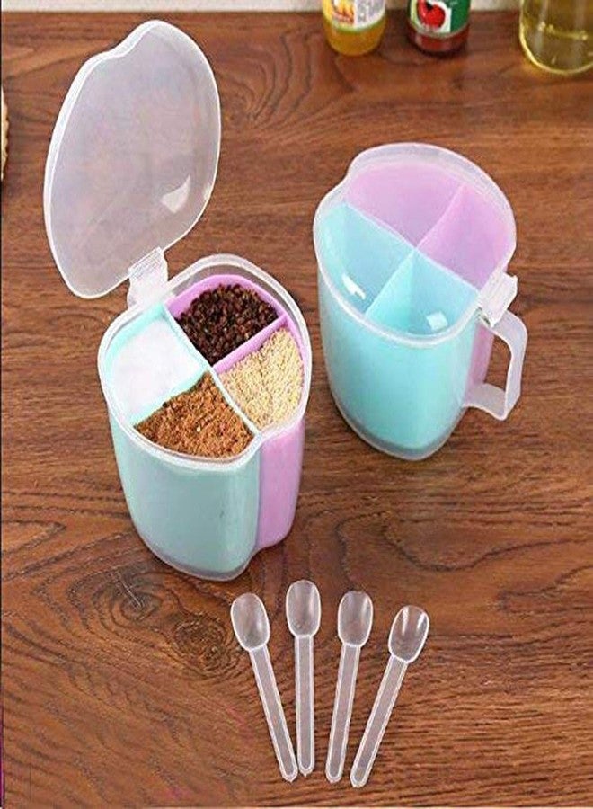 Lexazo 4 in 1 Apple Shape Flavoring Spice Cooker Sets Seasoning Masala Box Cooking Sugar Salt Jars Spices Storage Box - Image 4