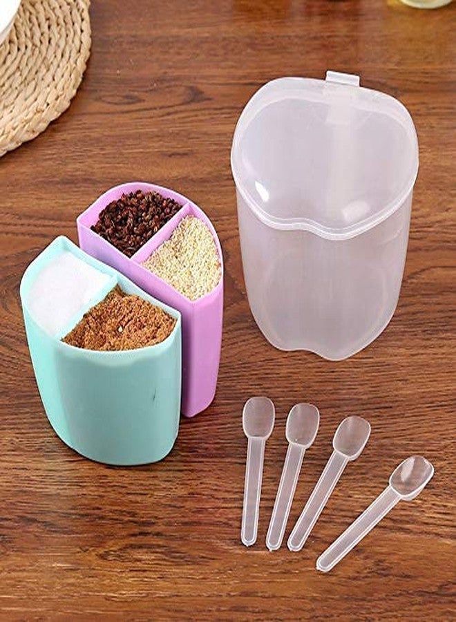Lexazo 4 in 1 Apple Shape Flavoring Spice Cooker Sets Seasoning Masala Box Cooking Sugar Salt Jars Spices Storage Box - Image 2