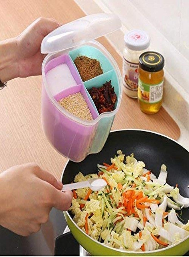 Lexazo 4 in 1 Apple Shape Flavoring Spice Cooker Sets Seasoning Masala Box Cooking Sugar Salt Jars Spices Storage Box - Image 1