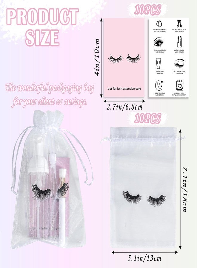 Bebbtiy 50PCS Lash Shampoo Bottles Brushes Set, Empty Lash Shampoo Bottle, Lash Cleaning Brush, Eyelash Extension Tube Brush, Instructions Cards, Aftercare Bags for Lash Business Clients (50pcs in white) - Image 3