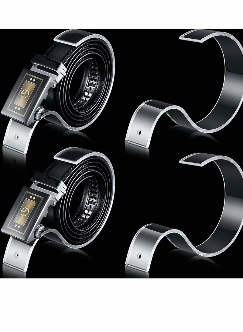 Barakah Belt Display Stands Set, 4 Pcs Clear Acrylic Belt Organizer Belt Display Case - Image 1
