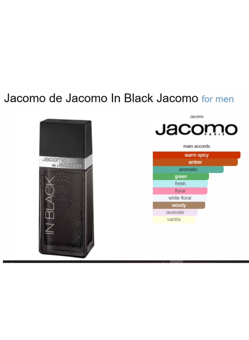 Jacomo Paris De Jacomo In Black For Men EDT 100ml  - Image 2