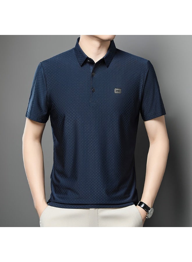 Za تي شيرت قطن رجالي فضفاض غير رسمي بأكمام قصيرة بلون موحد قميص بولو بأكمام نصفية وياقة قابلة للطي لارتداء الربيع - Image 1