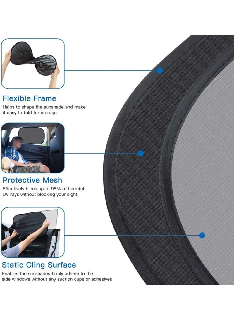 erorex 2 Pcs Car Window Sunshade UV Protection Static Cling 51x31 cm Transparent and Semi Transparent - Image 2