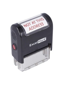 ExcelMark Not At This Address Self Inking Rubber Stamp Red Ink (Excelmark A1539)  - Image 1