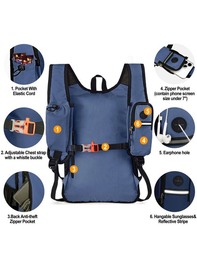 Seektop 15L Small Hiking Backpack for Women Men, Lightweight Hiking Packable Daypack with Phone Pocket for Travel Camping, Dark Blue, 15 Liters, Hiking, Camping, Travel, Leisure - Image 4