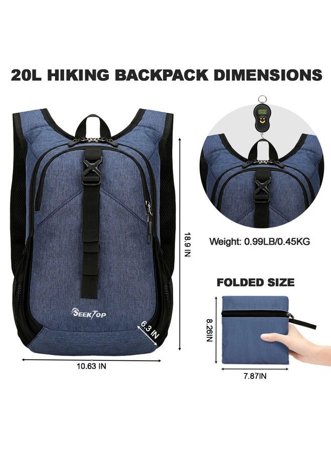 Seektop 15L Small Hiking Backpack for Women Men, Lightweight Hiking Packable Daypack with Phone Pocket for Travel Camping, Dark Blue, 15 Liters, Hiking, Camping, Travel, Leisure - Image 5