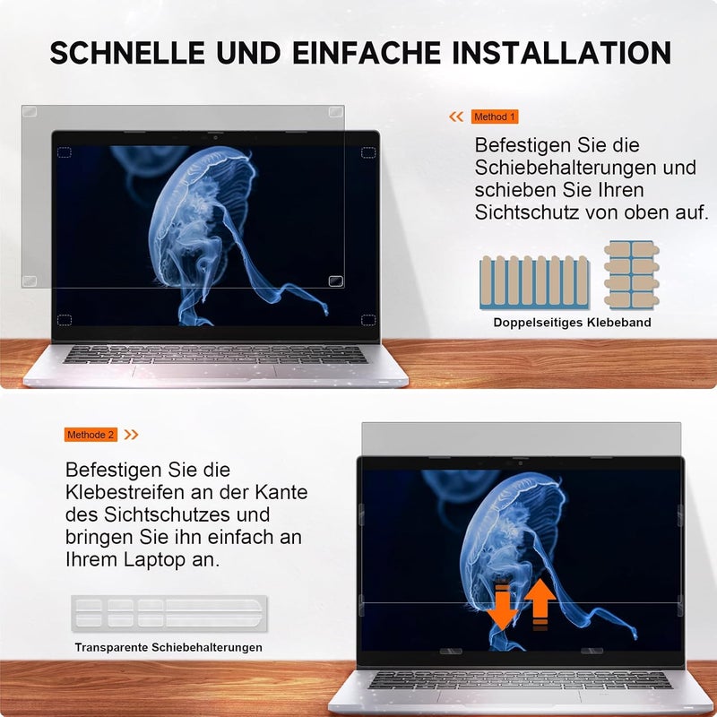 Mamol Monitor Privacy Filter, Anti-Blue Light Filter, Removable Privacy Screen, Anti Blue Light Anti-Glare Screen Protector (1 for Laptop 14 16:10) - Image 4