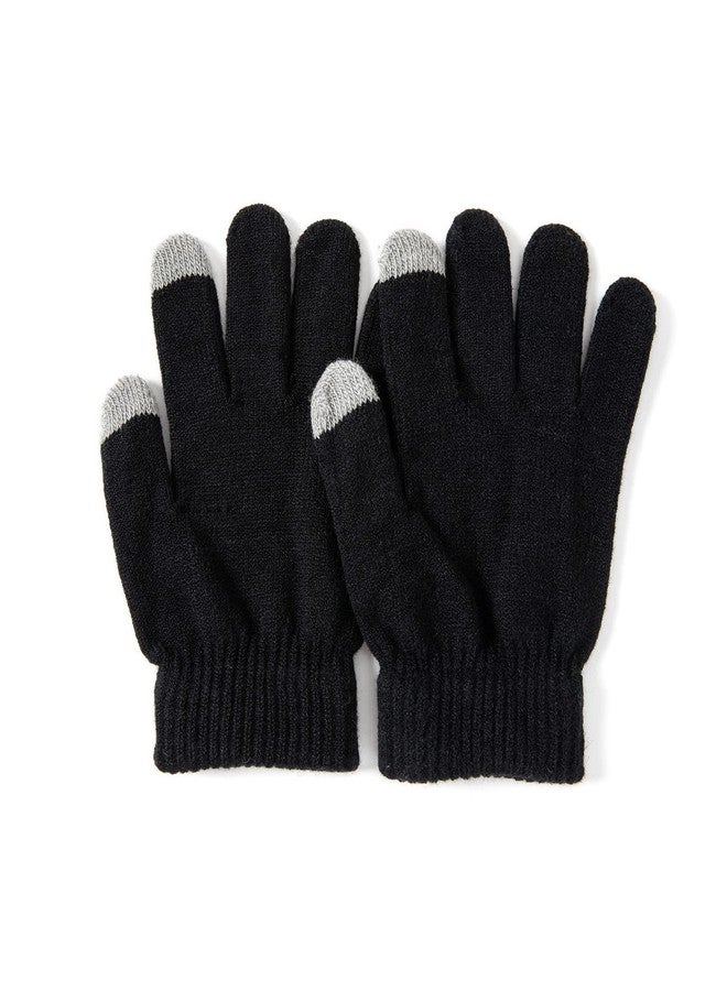 Lallier 3Pcs Kids Hat Scarf and Snow Gloves Set, Winter Knit Warm Soft Pom-Pom Beanie Outdoor for Boys Girls and Toddlers (Black) - Image 4