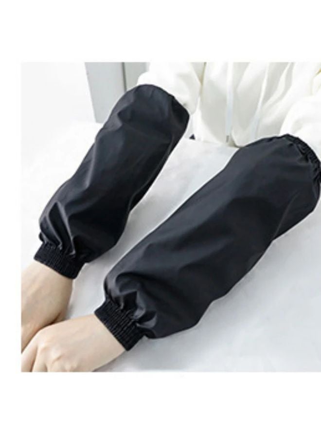 Black Waterproof Arm Sleeves Oilproof Kitchen Cleaning Industrial Use Elastic Cuff - Image 1