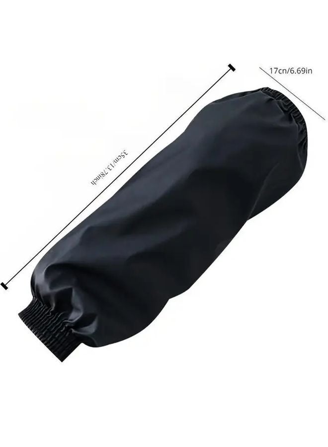 Black Waterproof Arm Sleeves Oilproof Kitchen Cleaning Industrial Use Elastic Cuff - Image 3