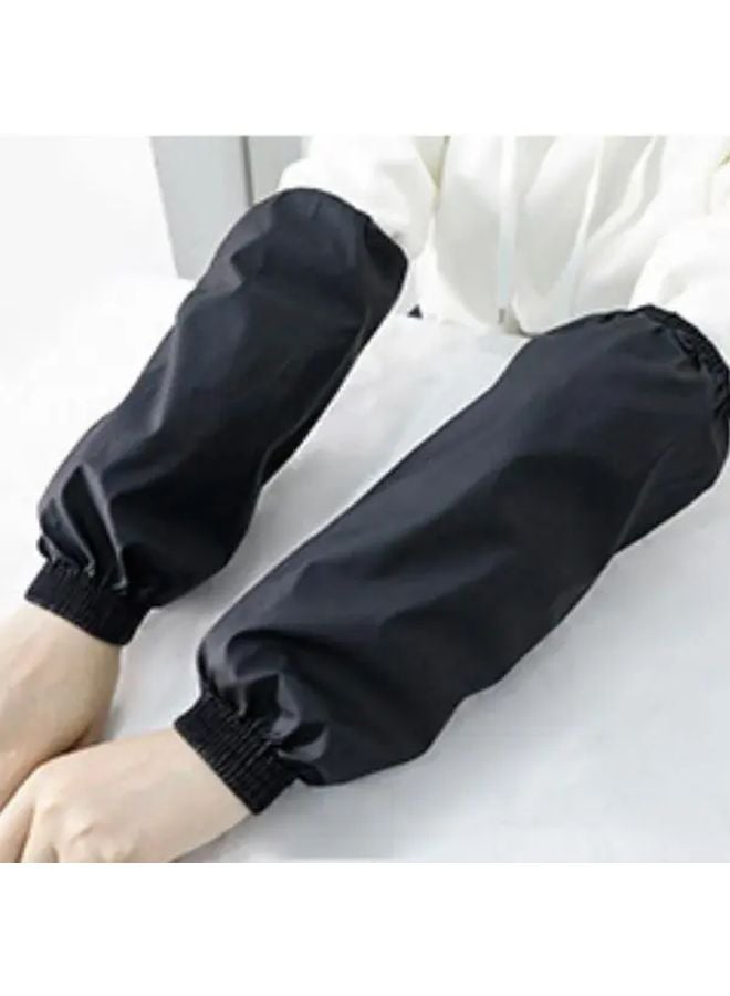 Black Waterproof Arm Sleeves Oilproof Kitchen Cleaning Industrial Use Elastic Cuff - Image 4