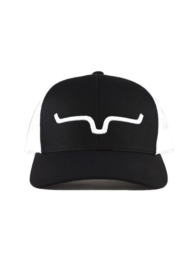 Kimes Ranch Unisex Weekly Upgrade 110 3-D Embroidered Horns Adjustable Snapback One-Size Hat (Cotton,Apparel,Black/White,Mens,KimesRanch,Weekly,1,1,2149439,Apparel,HAT,KimesRanch,OneSize,KimesRanch) - Image 1