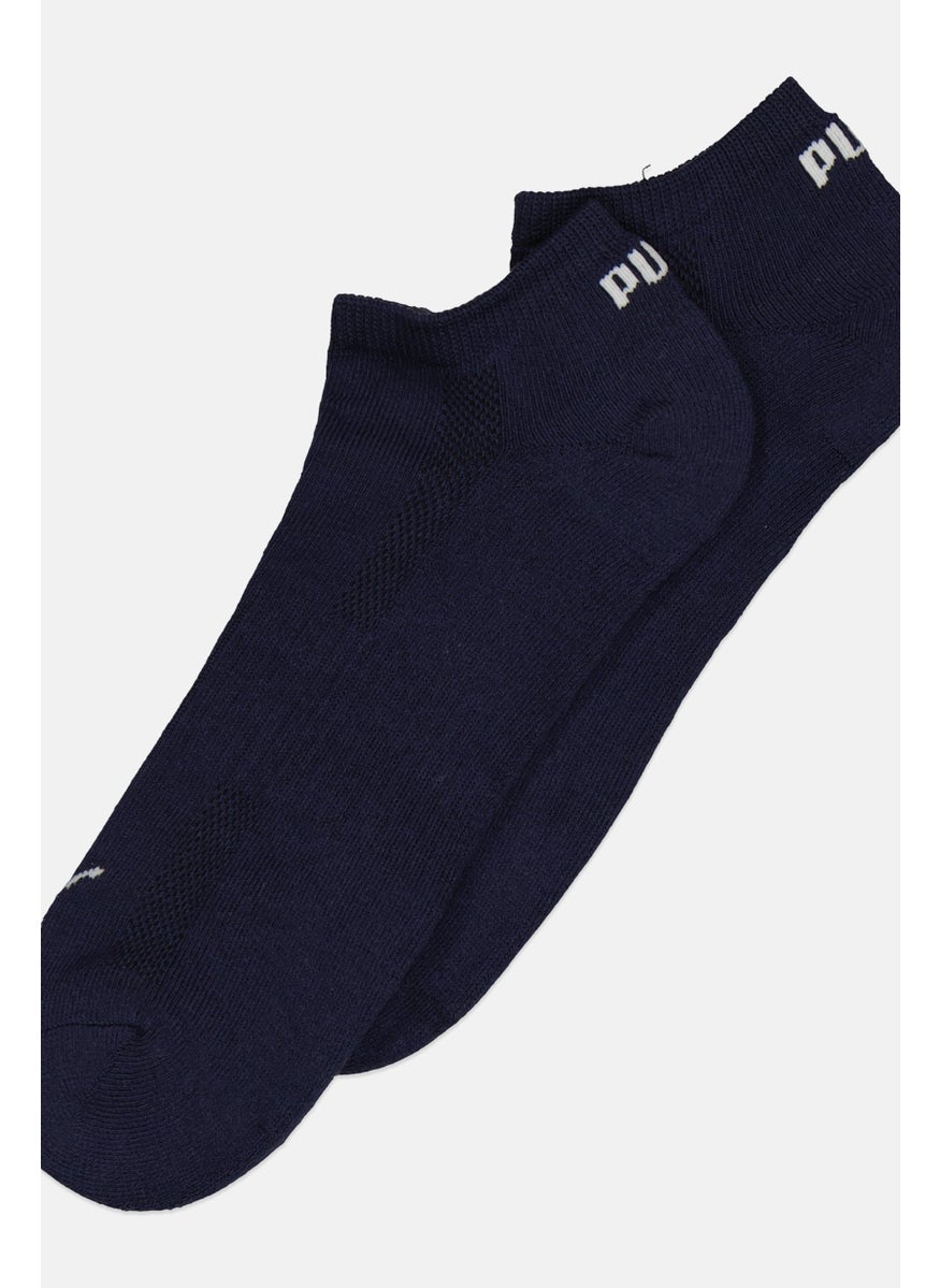 PUMA Men 3 Pairs Brand Logo Sneaker Socks, Navy  - Image 2