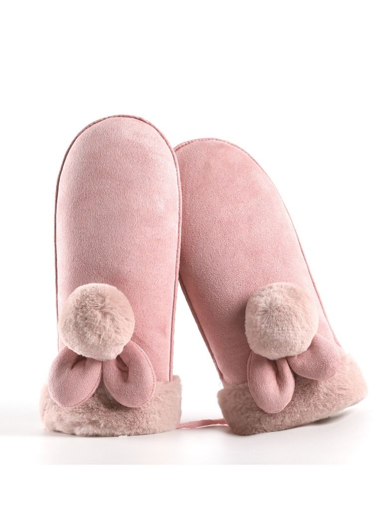 Golovejoy Women's Warm Plush Windproof And Cold Proof Lovely Gloves 
