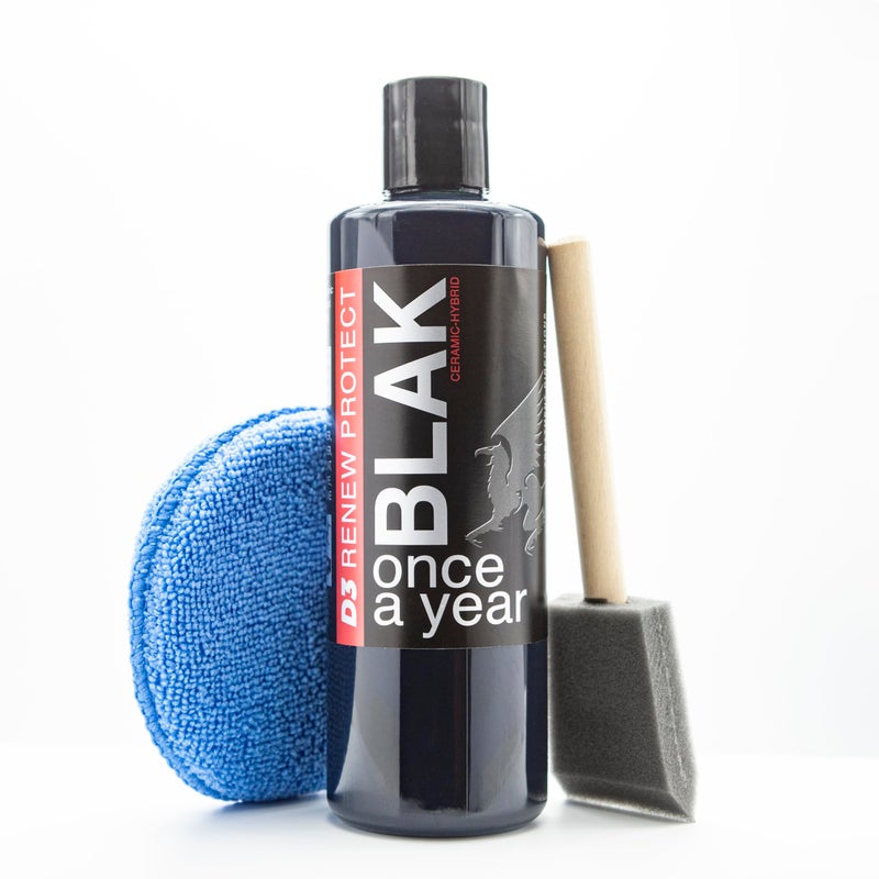 Renew Protect تجديد الحماية - أسود - استعادة حقيقية وحماية حقيقية، أسود غني للإطارات والتشذيب، لمعان متوسط إلى عالي، حصائر - آمن للدراجات النارية - واقي هجين أكريليك سيراميك، مقاوم للغسل، جفاف سريع خلال 5 دقائق، 16 أونصة - Image 1