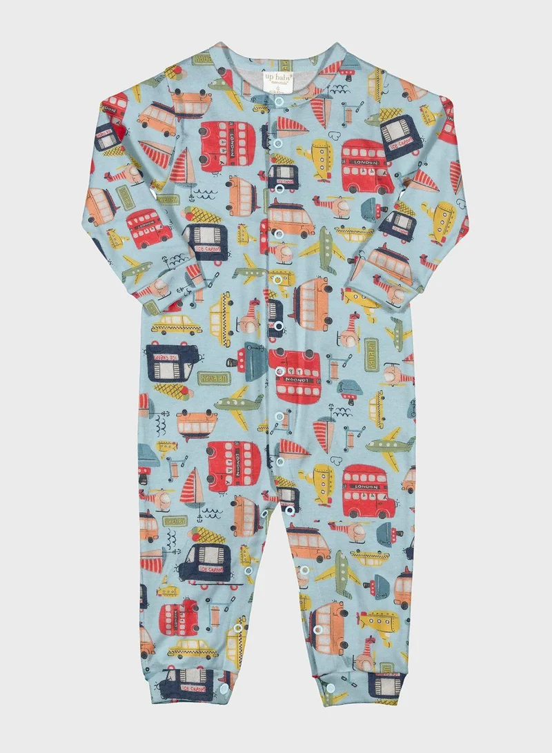 أب بيبي Infant Vehicles Print Jumpsuit