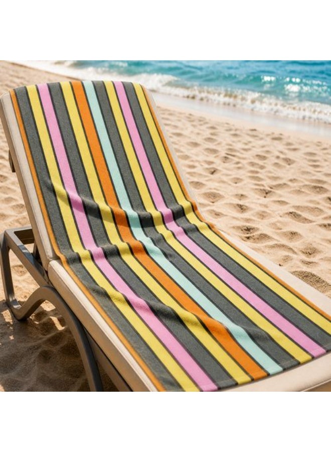 snooze Beach towel, 170*90 cm, orange sea stripes design - Image 3