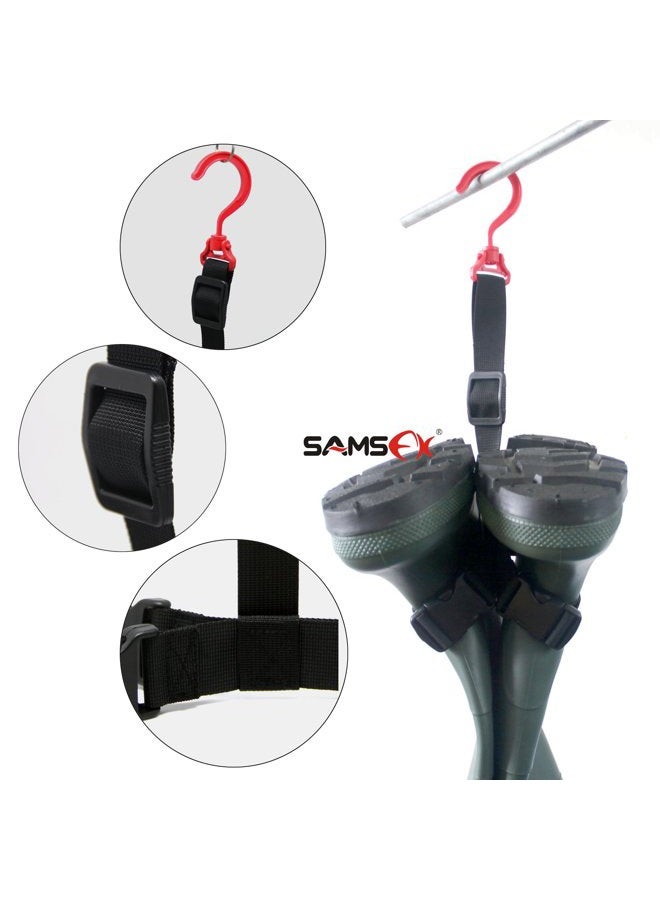 SAMSFX Fishing Wader Boot Hanger Hanging Strap Belt with Metal Hook Plastic Hook - Image 3