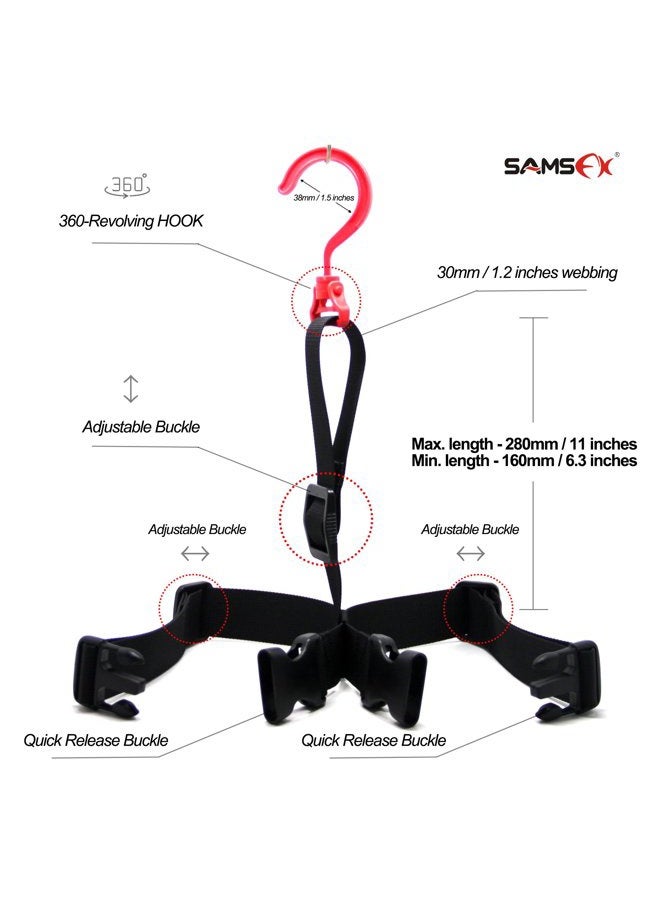 SAMSFX Fishing Wader Boot Hanger Hanging Strap Belt with Metal Hook Plastic Hook - Image 2