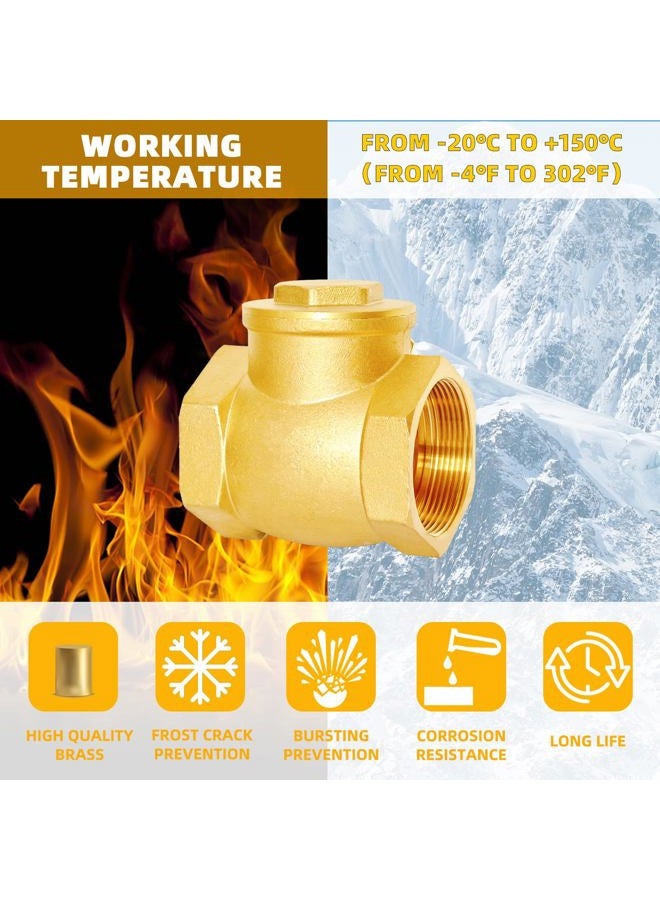 SYWUWV NPT 3/4" One Way Check Valve, DN20 Swing Brass Non Return Check Valve To Prevent Water Backflow, Female Thread Horizontal Fuel Oil Water Gas Air Check Valve To Prevent The Medium Backflow - Image 5