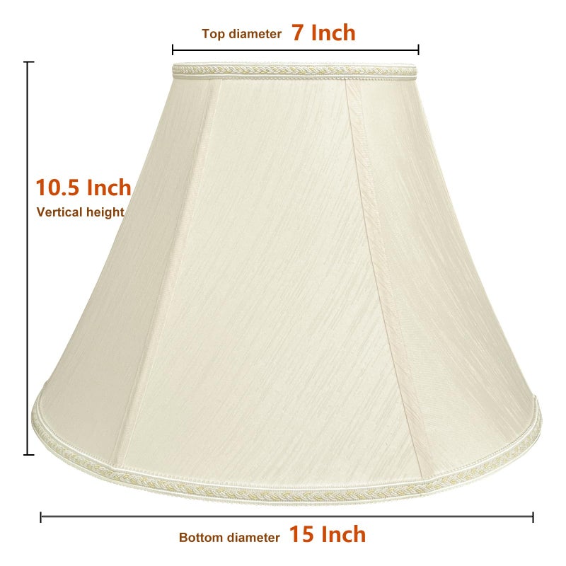 TOOTOO STAR Bell Lamp Shades, 7" x 15" x 10.5" Royal Style Spider LampShade or Table and Floor Lamps, Home Decor Beige Floor Lamp Table Lamp Shade - Image 2