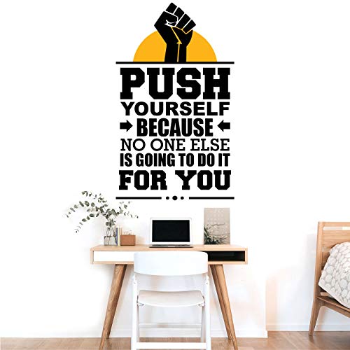 StickMe 'Push Yourself - Office - Inspirational - Motivational - Quotes - Wall Sticker ' -SM642 (Multi Colour, Vinyl - 80cm X 45 cm) - Image 2