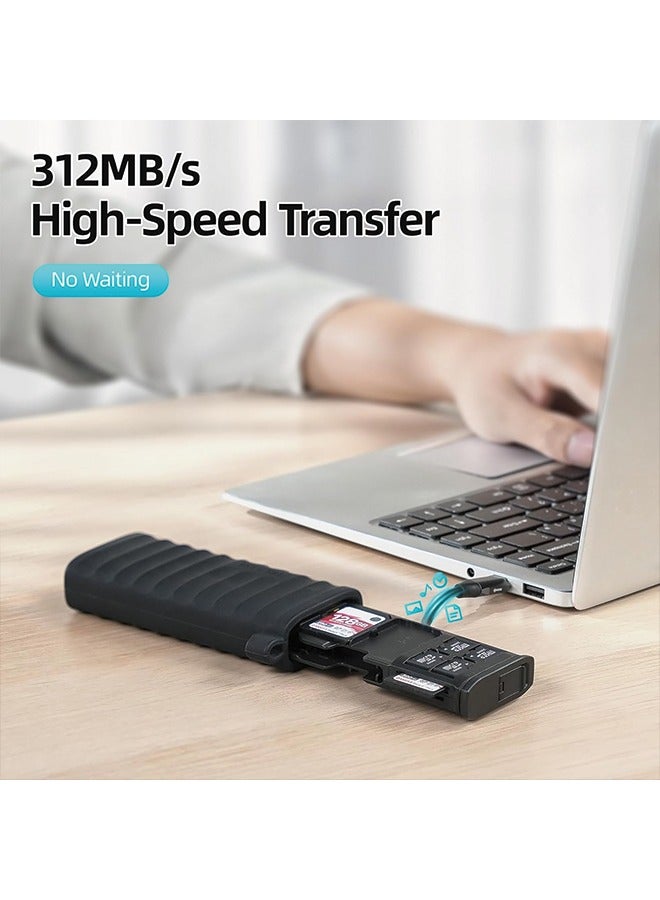 TELESIN Card Reader High-Speed USB C to Micro SD Card Adapter USB 3.1 Type-C Dual Slots Memory Card Reader for SD/TF Card Carrying Case Holder for Cameras, Smartphones, Drones, Action Cameras  - Image 3